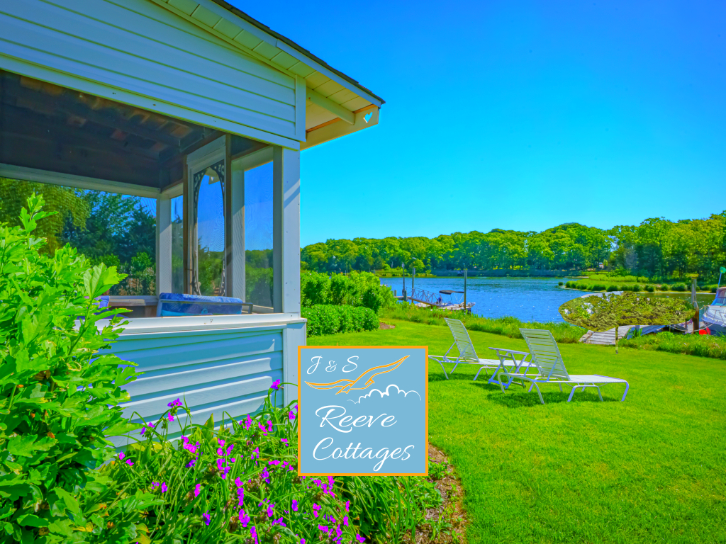 Premier Waterfront Cottage 1 View of the Waters edge of Reeve Creek from the side of the cottage