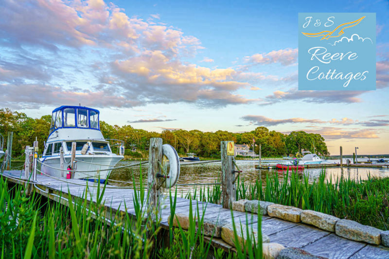 Waterfront Vacation Rentals at J & S Reeve Cottages a boat docked on Reeves Creek